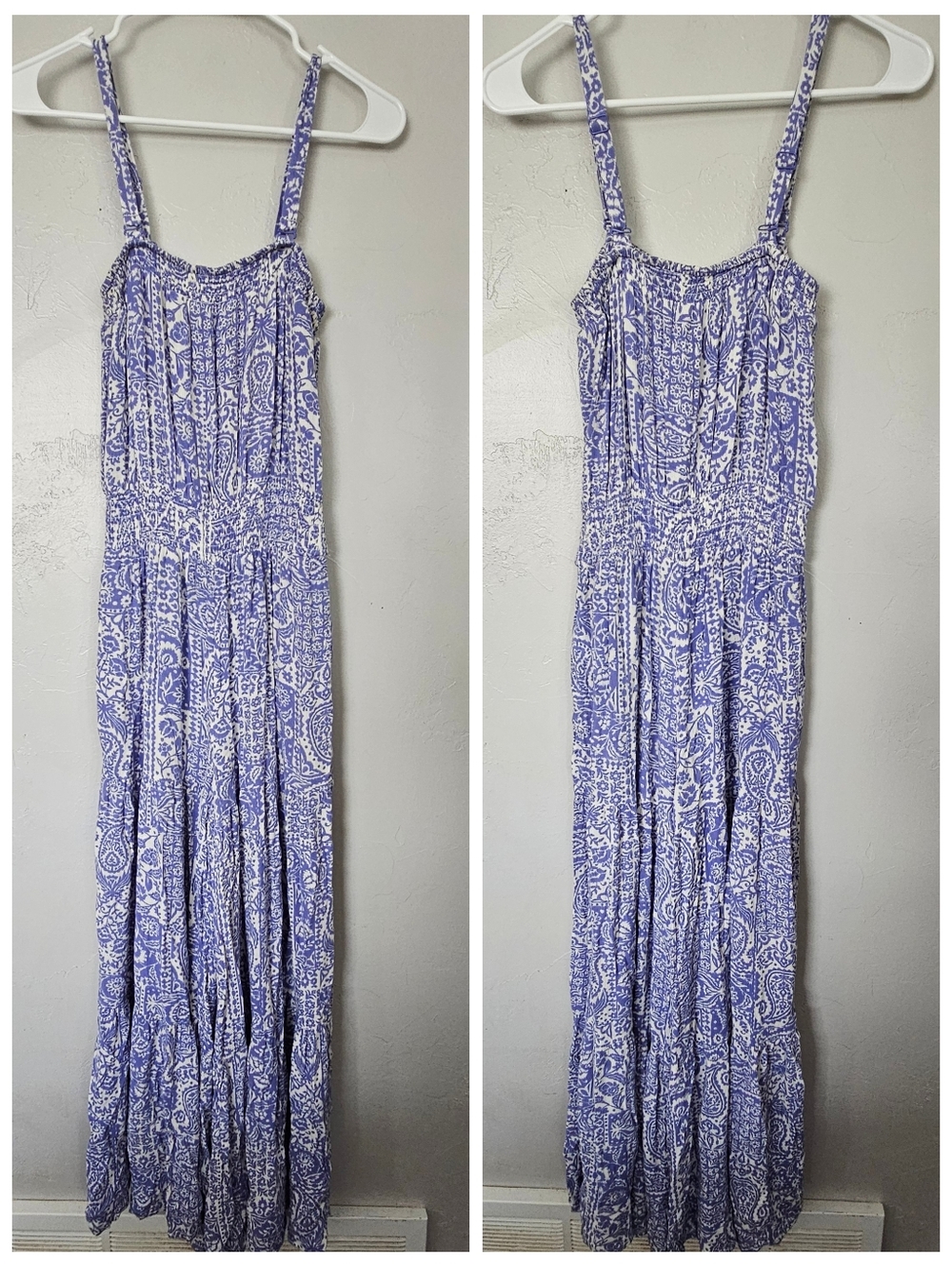 Jessica Simpson Women's Small Sleeveless Purple Blue Paisley Jumpsuit Boho Girly